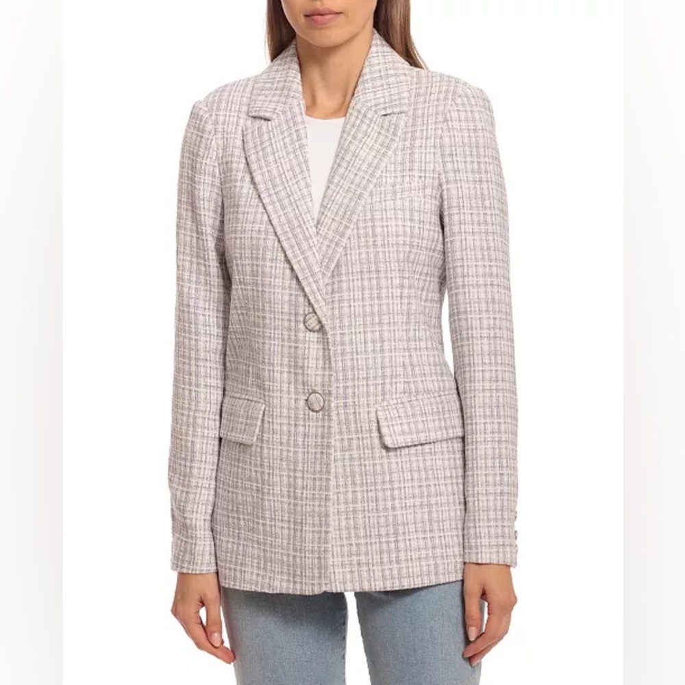 Avec Les Filles Women's Whipstitch Tweed Blazer XS - Picture 4 of 12